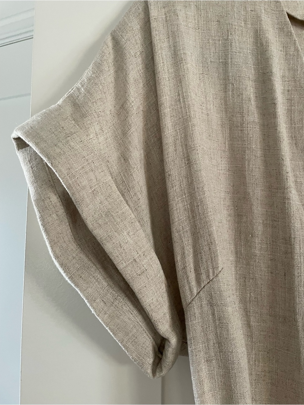H&M Beige Button-Front Linen Jumpsuit with Tie Belt - Picture 7 of 7